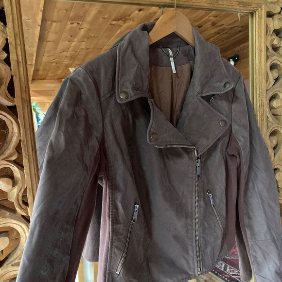 Free People Vegan Motorcycle Jacket Vegan Leather Moto Jacket - Picture 4 of 11